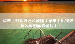 苹果手机视频怎么截图（苹果手机视频怎么截图高清图片）