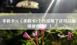手机卡2G（手机卡2个月没用了还可以继续使用吗？）