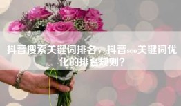 抖音搜索关键词排名，抖音seo关键词优化的排名规则？