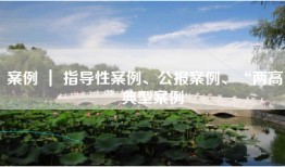 案例 ｜ 指导性案例、公报案例、“两高”典型案例