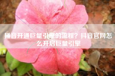 抖音开通巨量引擎的流程？抖音官网怎么开启巨量引擎