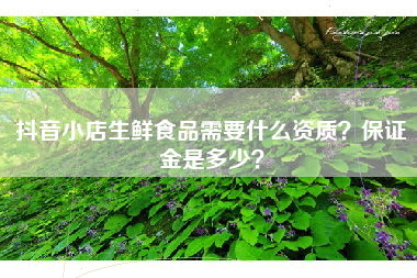抖音小店生鲜食品需要什么资质？保证金是多少？