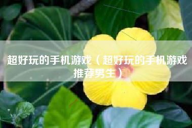 超好玩的手机游戏（超好玩的手机游戏推荐男生）