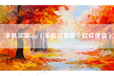 手机买菜app（手机买菜哪个软件便宜）